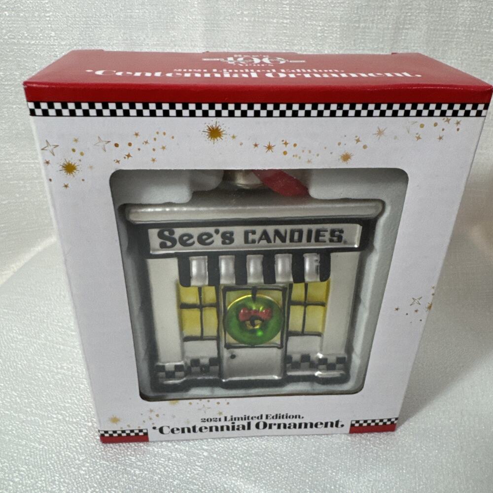See's Candies Centennial Christmas Ornament 2021 Limited Edition 100 Years w/Box
